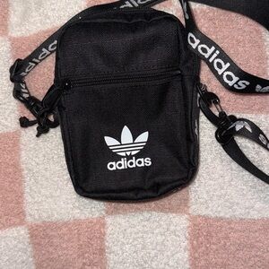Adidas Black Belt Bag with White Logo